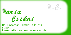 maria csikai business card